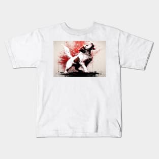 Abstract Splash Painting Of A Dog In Black And Red Colours Kids T-Shirt